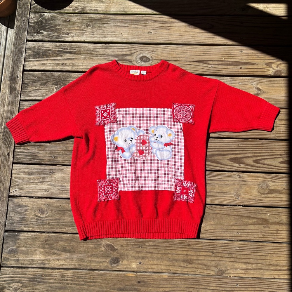 VTG 1987 Express London Cute Oversized Bear Sweater